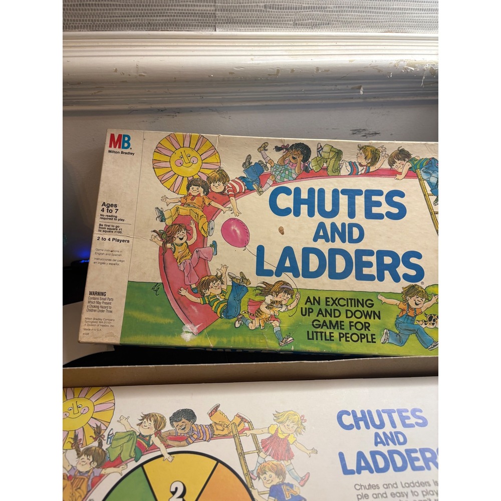Vintage 1987 Milton Bradley Chutes and Ladders Board Game 4555 Complete Classic